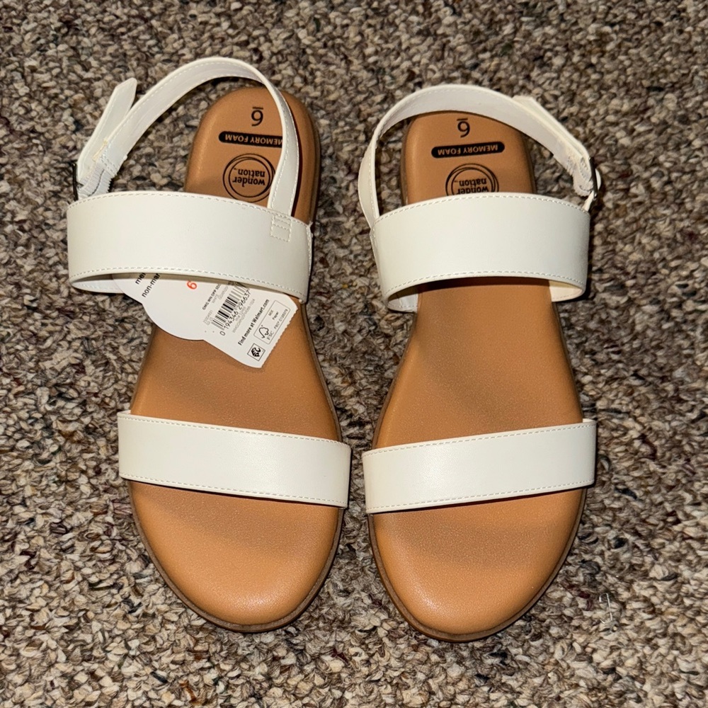 white sandals brand new